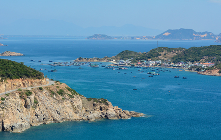 Many islands with blue sea in Nha Trang, Vietnam. Nha Trang is a seaside town on the South Central Coast of Vietnam.の写真素材