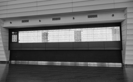 Taipei, Taiwan - Jan 5, 2016. Information boards at Taoyuan Airport in Taipei, Taiwan. Taoyuan was the 11th busiest airport worldwide in terms of international passenger numbers.のeditorial素材