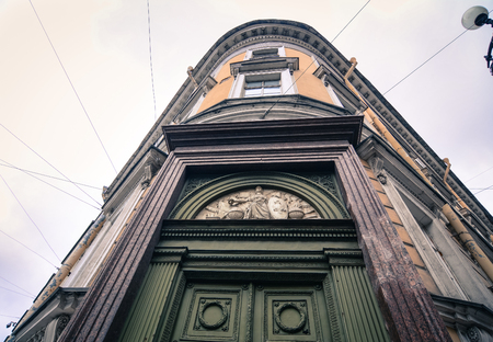 Details of an ancient palace at downtown in St. Petersburg, Russia. Saint Petersburg has a significant historical and cultural heritage.のeditorial素材