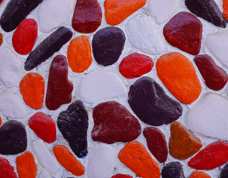 Colorful stones on the wall for decorations at modern house.の写真素材