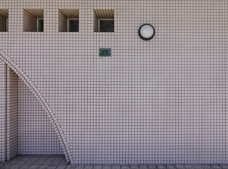 Old brick wall of an ancient palace in Akita, Japan.の写真素材