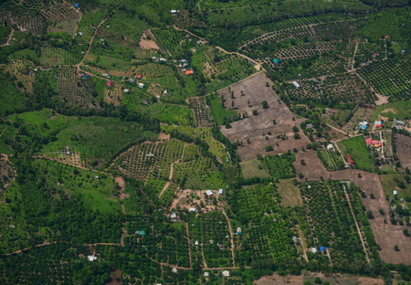 Aerial view of the countryside at sunny day in Chiang Mai, Thailand. Chiang Mai is both a natural and cultural destination in Asia.の写真素材