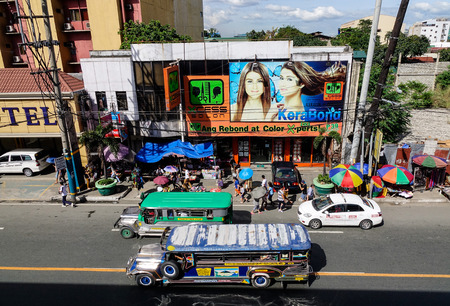 Manila, Philippines - Dec 21, 2015. View of street at Ortega District in Manila, Philippines. Manila...