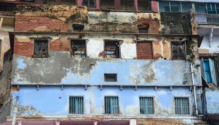 Old buildings located on the riverbank of Ganges in Varanasi, India. Varanasi draws Hindu pilgrims...