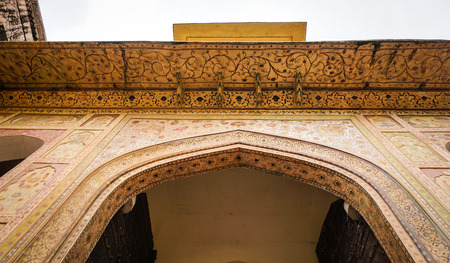 Part of Amer Fort in Jaipur, India. In 16th century, the fort was built by a trusted general of Akbar, Maan Singh.のeditorial素材