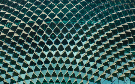 Singapore - Jun 13, 2017. Close-up of roof top of Esplanade theatre at downtown in Singapore. The...
