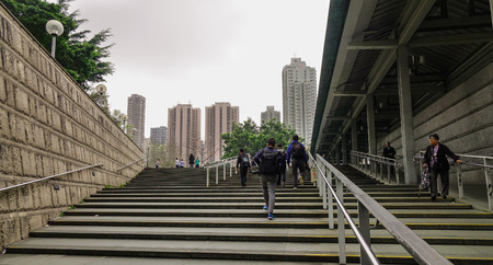 Hong Kong - Mar 30, 2017. People coming to the temple in Hong Kong. Hong Kong has a major capitalist service economy characterised by low taxation and free trade.のeditorial素材