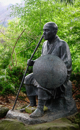 Yamadera, Japan - Dec 5, 2016. A statue at Yamadera Risshakuji Temple. Yamadera is a scenic temple located in the mountains northeast of Yamagata City.のeditorial素材