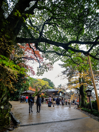 People visit Gion Old Street in Kyoto, Japan.のeditorial素材