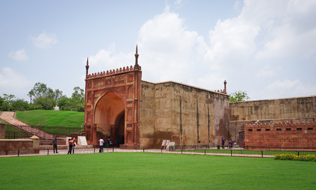 Agra, India - Jul 13, 2015. View of Ancient Fort in Agra, India. The fort was built by the Mughals, can be more accurately described as a walled city in Agra, India.のeditorial素材