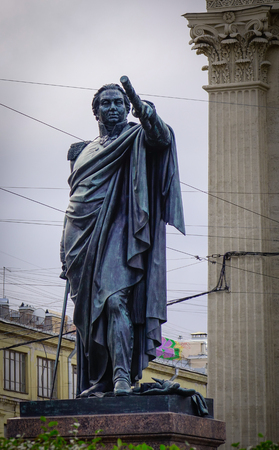 St. Petersburg, Russia - Oct 8, 2016. A bronze monument on Nevsky Prospect in St. Petersburg, Russia. Saint Petersburg is Russia second-largest city after Moscow.のeditorial素材