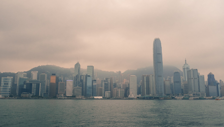 Hong Kong - Mar 29, 2017. Cityscape of Hong Kong, China. Hong Kong is one of the most popular destinations in the world with 40 millions visitors per year.のeditorial素材