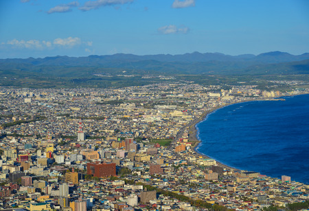 Hokkaido, Japan - Sep 30, 2017. View of Hakodate City at sunny day in Hokkaido, Japan. In 1859,...