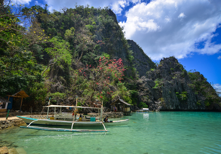 Coron, Philippines - Apr 9, 2017. Landscape of the Coron Island in Philippines. Coron is known for several Japanese shipwrecks of World War II vintage.のeditorial素材
