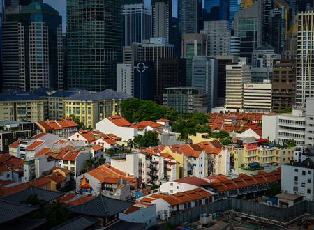 Singapore - Jun 12, 2017. Cityscape of Singapore. The Singaporean economy is known as one of the freest, most innovative, most dynamic and most business-friendly.のeditorial素材