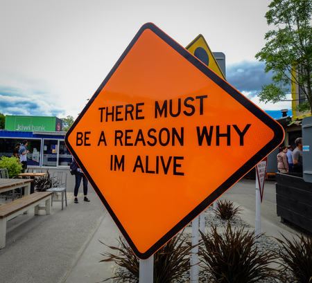 Christchurch, New Zealand - Nov 6, 2016. Signboard on street in Christchurch, New Zealand. Christchurch is the largest city in the South Island of New Zealand.のeditorial素材