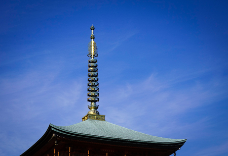 Sorin of Nachi Taisha Shrine in Wakayama, Japan. The sorin is the vertical shaft (finial) which tops a Japanese pagoda.のeditorial素材