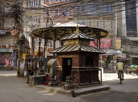 Kathmandu, Nepal - Oct 17, 2017. View of the Durbar Squares in Kathmandu, Nepal. Durbar Squares are most prominent remnants of those old kingdoms in Nepal.のeditorial素材