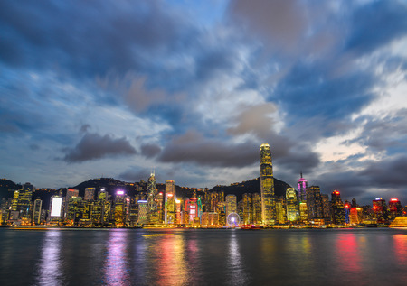Hong Kong - Mar 31, 2017. Night scene of Hong Kong, China. Hong Kong is one of the two Special Administrative Regions (SAR) of China (the other being Macau).のeditorial素材