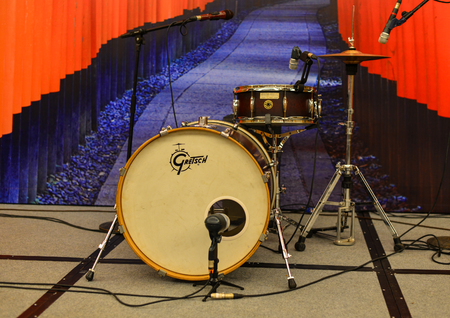 Saigon, Vietnam - Nov 20, 2017. Musical instruments on stage in Saigon, Vietnam.のeditorial素材