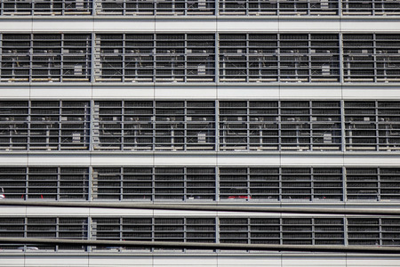 Nagoya, Japan - Dec 3, 2016. Close-up of a building at downtown in Nagoya, Japan. Nagoya, capital of Aichi Prefecture, is a manufacturing and shipping hub in Honshu.のeditorial素材