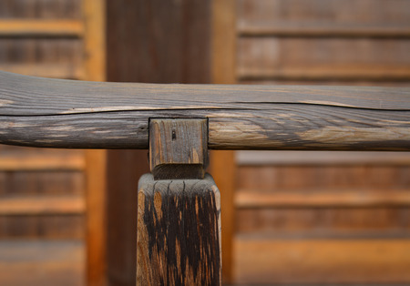 Details of ancient Japanese wooden temple on Mount Koya in Wakayama, Japan.