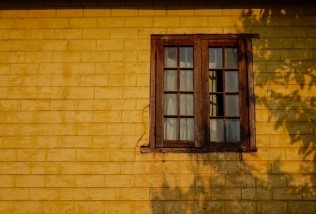 Old house with wooden window in Hsipaw, Myanmar.の写真素材