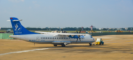 Saigon, Vietnam - Dec 6, 2017. A Vasco aircraft at Tan Son Nhat Airport in Saigon, Vietnam. Tan Son...