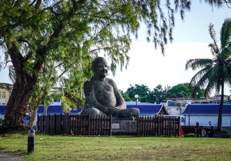 Mahebourg, Mauritius - Jan 3, 2017. God statue at seaside park in Mahebourg, Mauritius. Mauritius, an Indian Ocean island nation, is known for its beaches, lagoons and reefs.のeditorial素材