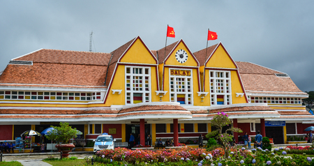 Dalat, Vietnam - Nov 25, 2017. Old railway station in Dalat, Vietnam. The station was designed in 1932 by French architects Moncet and Reveron, and opened in 1938.のeditorial素材