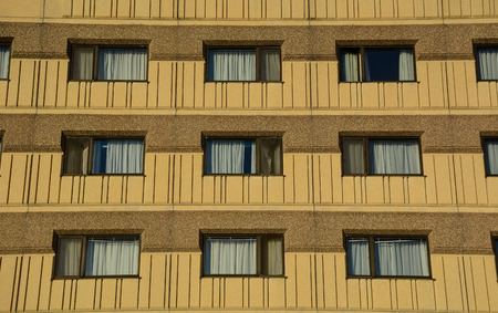 Details of an old hotel at downtown in Vyborg, Russia. Vyborg is 174km northwest of St Petersburg, and just 30km from the Finnish border.の写真素材