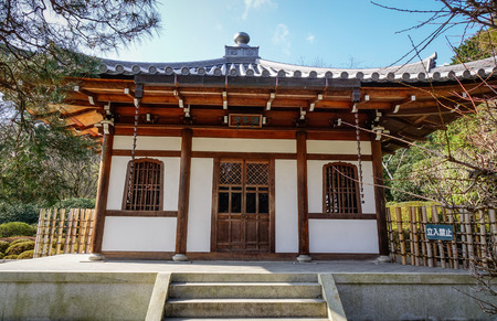 Kyoto, Japan - Dec 26, 2015. A wooden temple in Kyoto, Japan. Kyoto was the capital of Japan for over a millennium, and carries a reputation as its most beautiful city.のeditorial素材