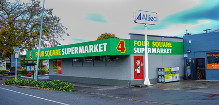 Auckland, New Zealand - Apr 25, 2015. A supermarket at countryside in Auckland, New Zealand. Auckland is a major city in the north of NZ North Island.のeditorial素材