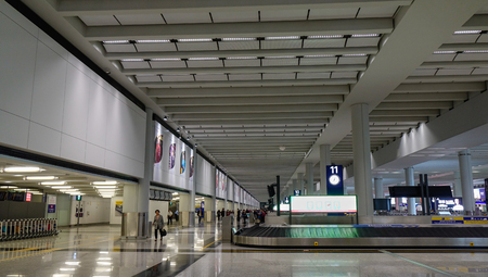 Hong Kong - Mar 28, 2017. Baggage Claim of Hong Kong International Airport. The airport handled 68.5 million passengers, making it the 8th busiest airport worldwide.のeditorial素材