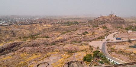 Jodhpur, India - Mar 6, 2012. Mountain road to Mehrangarh Fort in Jodhpur, Rajasthan State of India.のeditorial素材