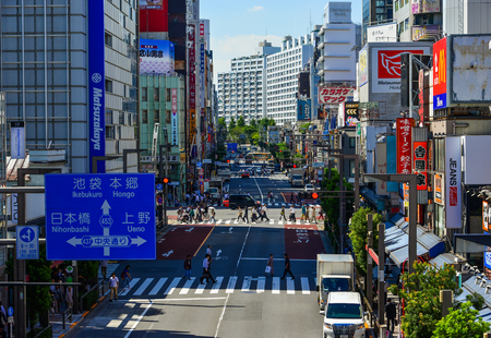 Tokyo, Japan - Sep 29, 2017. Street of Shinjuku District in Tokyo, Japan. Tokyo is the most populous metropolitan area in the world.のeditorial素材