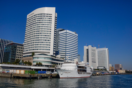Tokyo, Japan - Jan 4, 2016. Buildings located on Tokyo Bay, Japan. The Tokyo Bay region is both the most populous and largest industrialized area in Japan.のeditorial素材