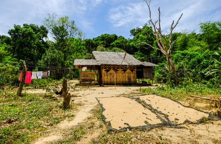 A poor house at sunny day in Palawan Island, Philippines.のeditorial素材