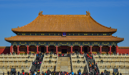 Beijing, China - Mar 1, 2018. The Hall of Supreme Harmony at Forbidden City in Beijing, China.のeditorial素材