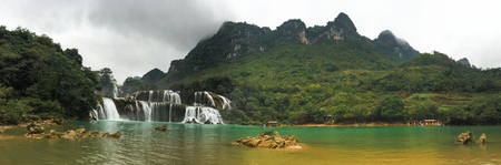 View of Ban Gioc Waterfall in Cao Bang Province, North of Vietnam.の写真素材