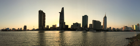 Saigon, Vietnam - Mar 5, 2015. Panorama view of Saigon, Vietnam. Ho Chi Minh City (commonly known as Saigon) is a city in southern Vietnam.のeditorial素材
