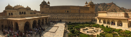 Jaipur, India - Nov 3, 2017. Sandstone castle of Amer (Amber) Fort in Jaipur, India.のeditorial素材
