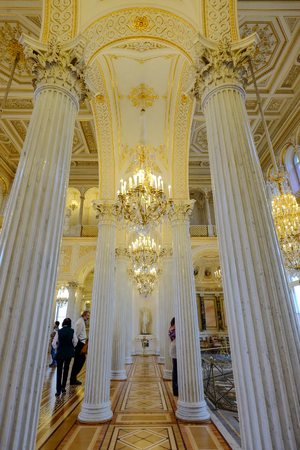 St. Petersburg, Russia - Oct 13, 2016. Interior of Hermitage Museum (Winter Palace) in St. Petersburg, Russia. The museum has been open to the public since 1852.のeditorial素材