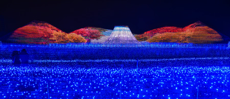 Mie, Japan - Mar 16, 2018. Nabana no Sato Spring Illumination in Mie, Japan. Illumination events become one of the main attractions in Japan.のeditorial素材