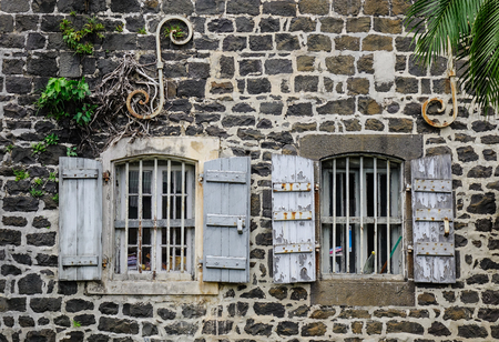 Port Louis, Mauritius - Jan 4, 2017. Details of ancient fortress at downtown in Port Louis, Mauritius.のeditorial素材