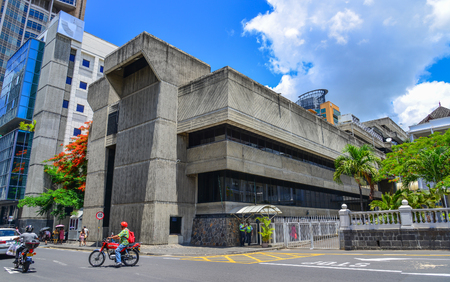 Port Louis, Mauritius - Jan 4, 2017. An old building in Port Louis, Mauritius. Port Louis is the country economic, cultural and political centre.のeditorial素材