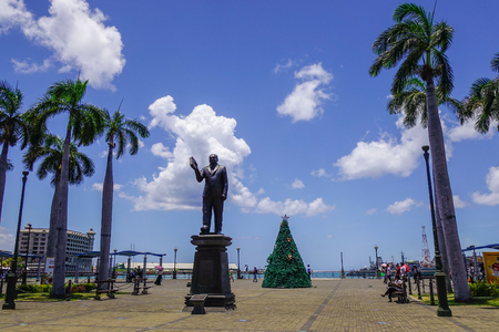 Port Louis, Mauritius - Jan 4, 2017. A hero monument at main square of Port Louis, Mauritius. Port Louis is the country economic, cultural and political centre.のeditorial素材