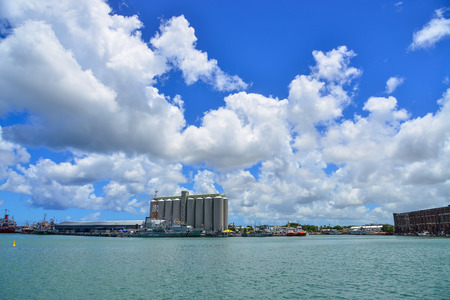 Port Louis, Mauritius - Jan 4, 2017. Caudan Waterfront at summer day in Port Louis, Mauritius. Port Louis is the country economic, cultural and political centre.のeditorial素材