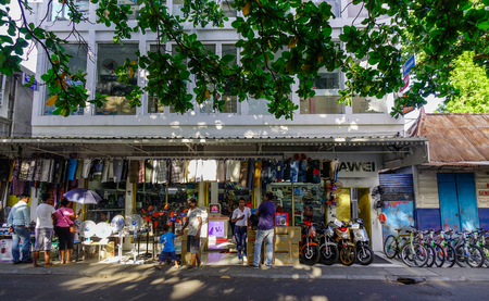 Port Louis, Mauritius - Jan 13, 2017. Grocery store in Port Louis, Mauritius. Port Louis is the country economic, cultural and political centre.のeditorial素材