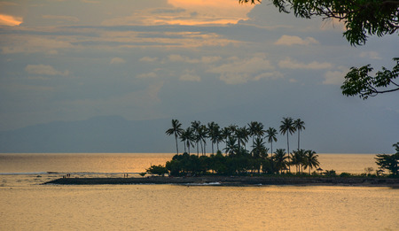 Beautiful sea at sunset in Lombok Island, Indonesia.